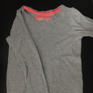 Mini Boden girls LS shirt w/lace trim collar